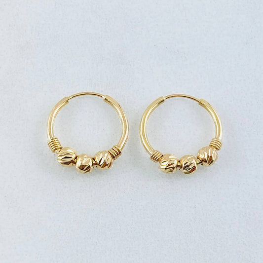 Candongas Trio Bola 0.95gr / Oro Amarillo 18K
