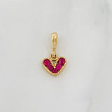 Dije Corazon Rubíes 0.27pts 0.6g / 1/2 in Oro Amarillo 18K