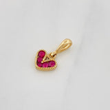 Dije Corazon Rubíes 0.27pts 0.6g / 1/2 in Oro Amarillo 18K