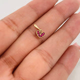 Dije Corazon Rubíes 0.27pts 0.6g / 1/2 in Oro Amarillo 18K