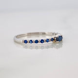 Anillo Churumbela Zafiros 0.25pts 1.05g / T5 3/4 Oro Blanco 18K
