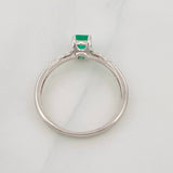 Square Solitaire Emerald Ring 0.42pts 1.95g / T6 3/4 18K White Gold