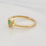 Anillo Corazon Esmeralda 20pts 2.4g / T6 3/4 Oro Amarillo 18K
