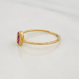 Anillo Corazon Rubíes 0.27pts 1.1g / T6 Oro Amarillo 18K