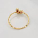 Anillo Corazon Rubíes 0.27pts 1.1g / T6 Oro Amarillo 18K