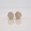 Stud Earrings Dense Flower Diamonds 0.44cts 1.65g / in / 5.98mm Yellow Gold 18K