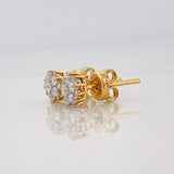 Stud Earrings Dense Flower Diamonds 0.44cts 1.65g / in / 5.98mm Yellow Gold 18K