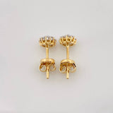Stud Earrings Dense Flower Diamonds 0.44cts 1.65g / in / 5.98mm Yellow Gold 18K