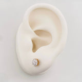 Stud Earrings Dense Flower Diamonds 0.44cts 1.65g / in / 5.98mm Yellow Gold 18K