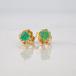 Stud Earrings Four Claws Emeralds 20pts 0.8g / in / 3.12mm Yellow Gold 18K