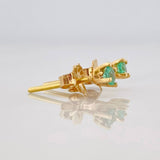 Stud Earrings Four Claws Emeralds 20pts 0.8g / in / 3.12mm Yellow Gold 18K