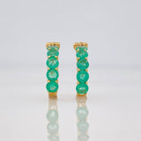 Candongas Omega Esmeraldas 0.97pts 2.5g / 1/2 in Oro Amarillo 18K