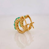 Candongas Omega Esmeraldas 0.97pts 2.5g / 1/2 in Oro Amarillo 18K