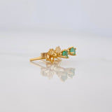 Topos Cuatro Garras Esmeraldas 0.12pts 0.75g / in / 2.7mm Oro Amarillo 18K