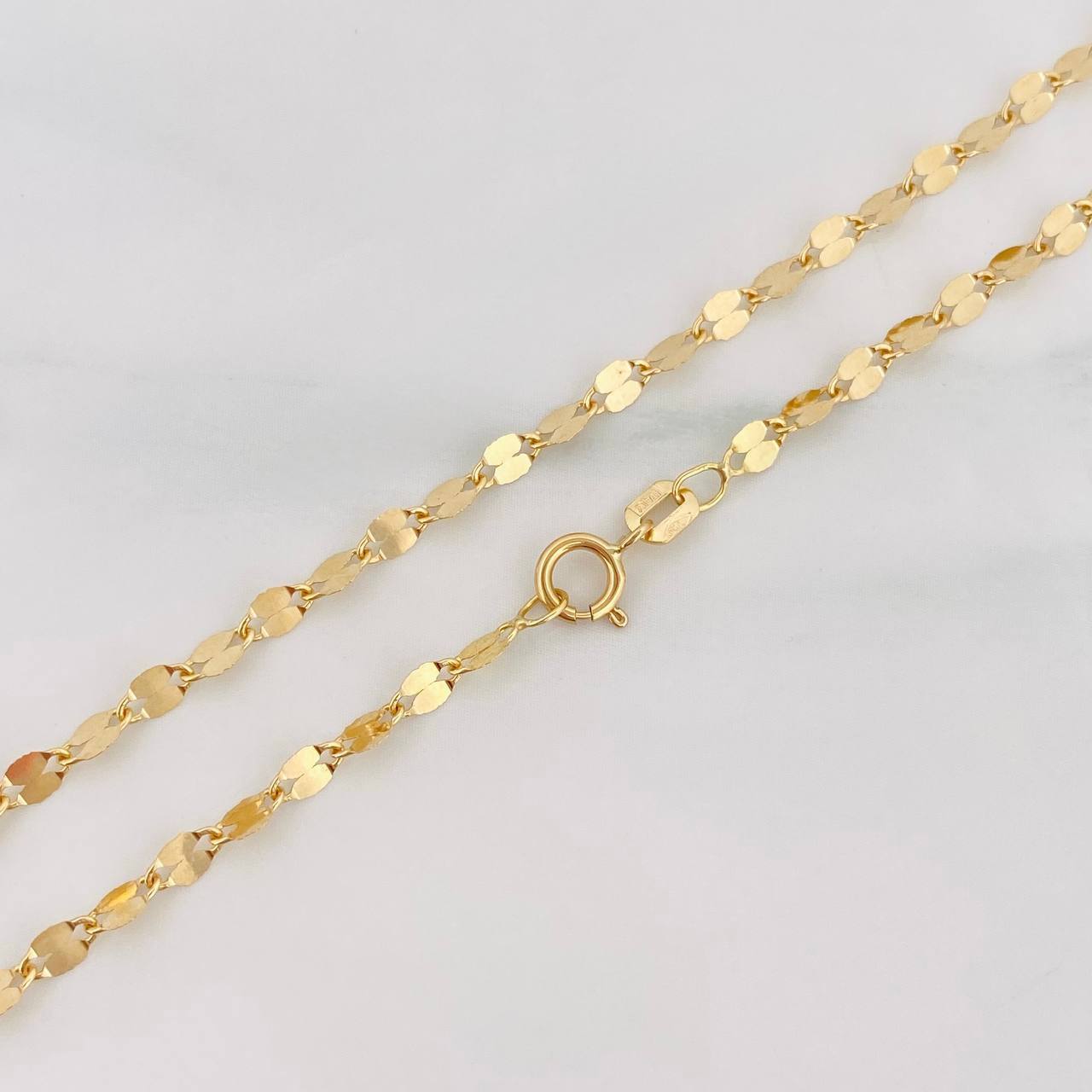 Mirror Flower Chain 1.05g / 18 in / 1.96mm Yellow Gold 18K