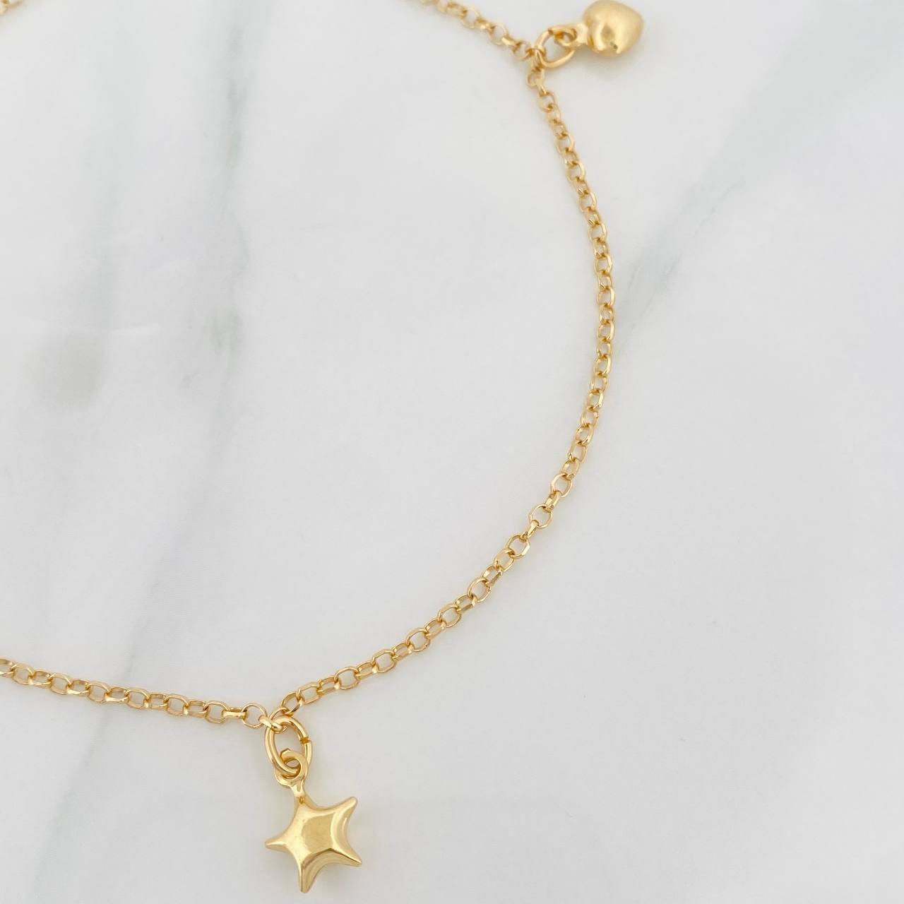Tobillera Rolo Figuras 2.95g / 9 in / 2.08mm Oro Amarillo 18K