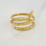Diamond Cut Snake Ring 4.4g / T7 1/2 Yellow Gold 18K