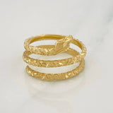 Diamond Cut Snake Ring 4.4g / T7 1/2 Yellow Gold 18K
