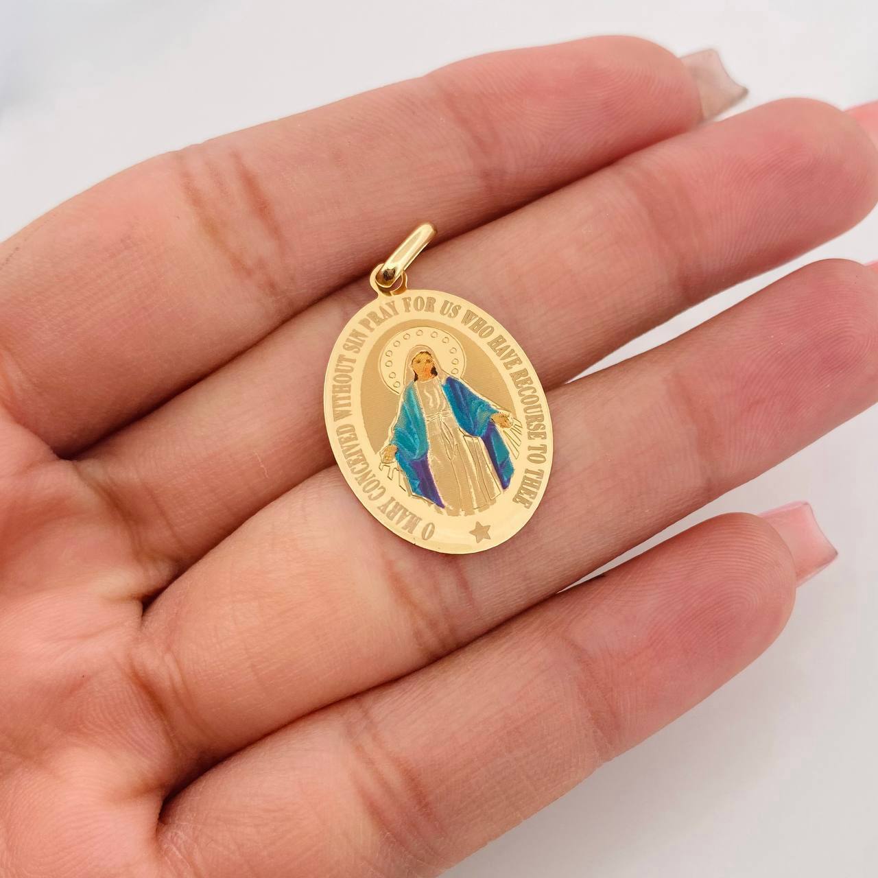 Pendant Virgin of the Miraculous 2g / 1 1/4 in Yellow Gold 18K