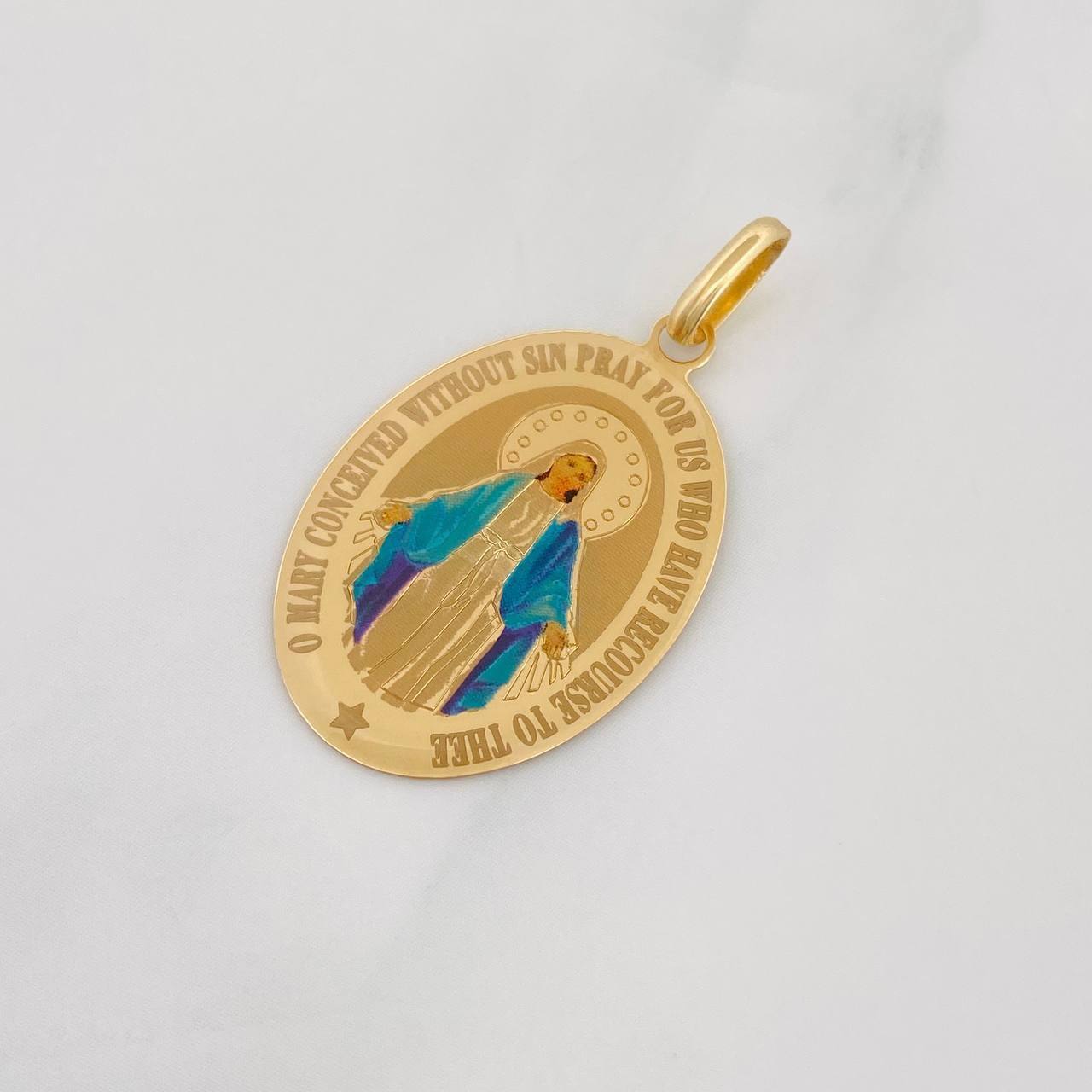 Pendant Virgin of the Miraculous 2g / 1 1/4 in Yellow Gold 18K