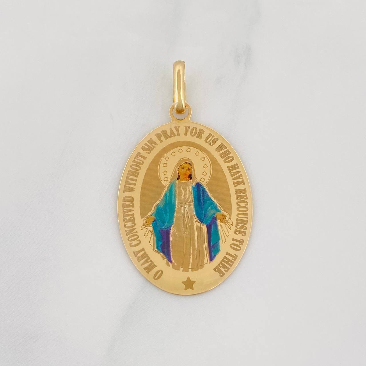 Pendant Virgin of the Miraculous 2g / 1 1/4 in Yellow Gold 18K
