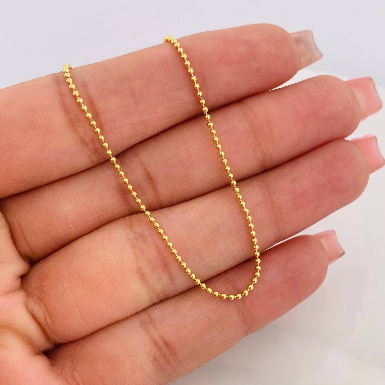 Cadena Militar 3.15g / 20 in / 1.24mm Oro Amarillo 18K