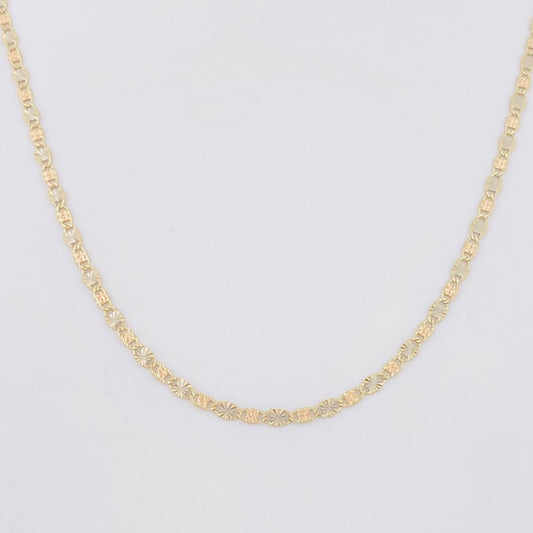 Cadena Escalera Diamantada 2.55g / 24 in / 1.8mm Tres Oros 18K