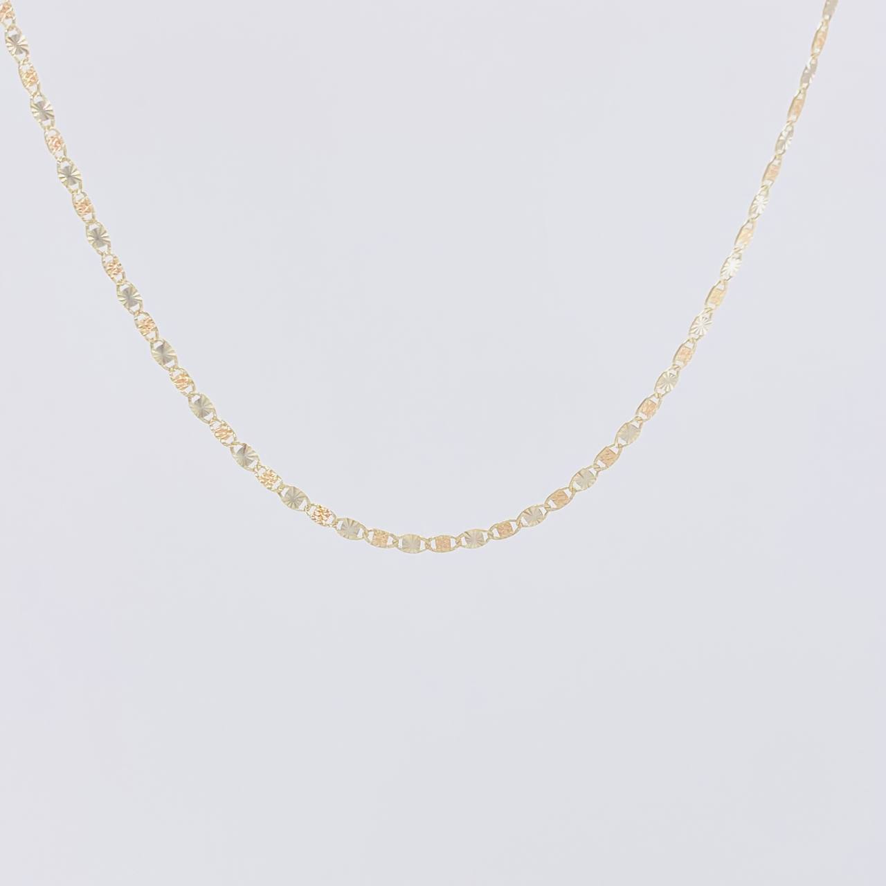 Cadena Escalera Diamantada 2.55g / 24 in / 1.8mm Tres Oros 18K