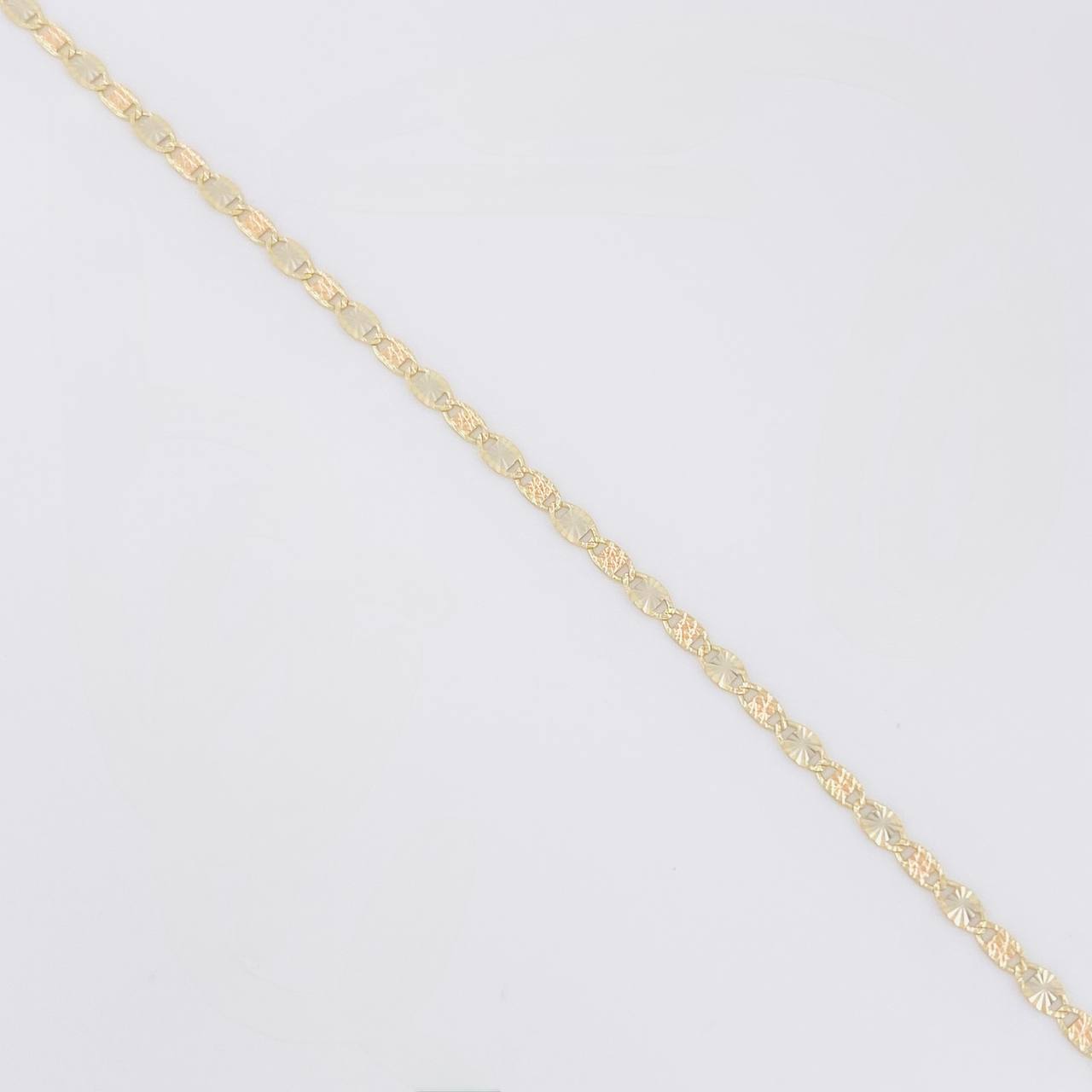 Cadena Escalera Diamantada 2.55g / 24 in / 1.8mm Tres Oros 18K