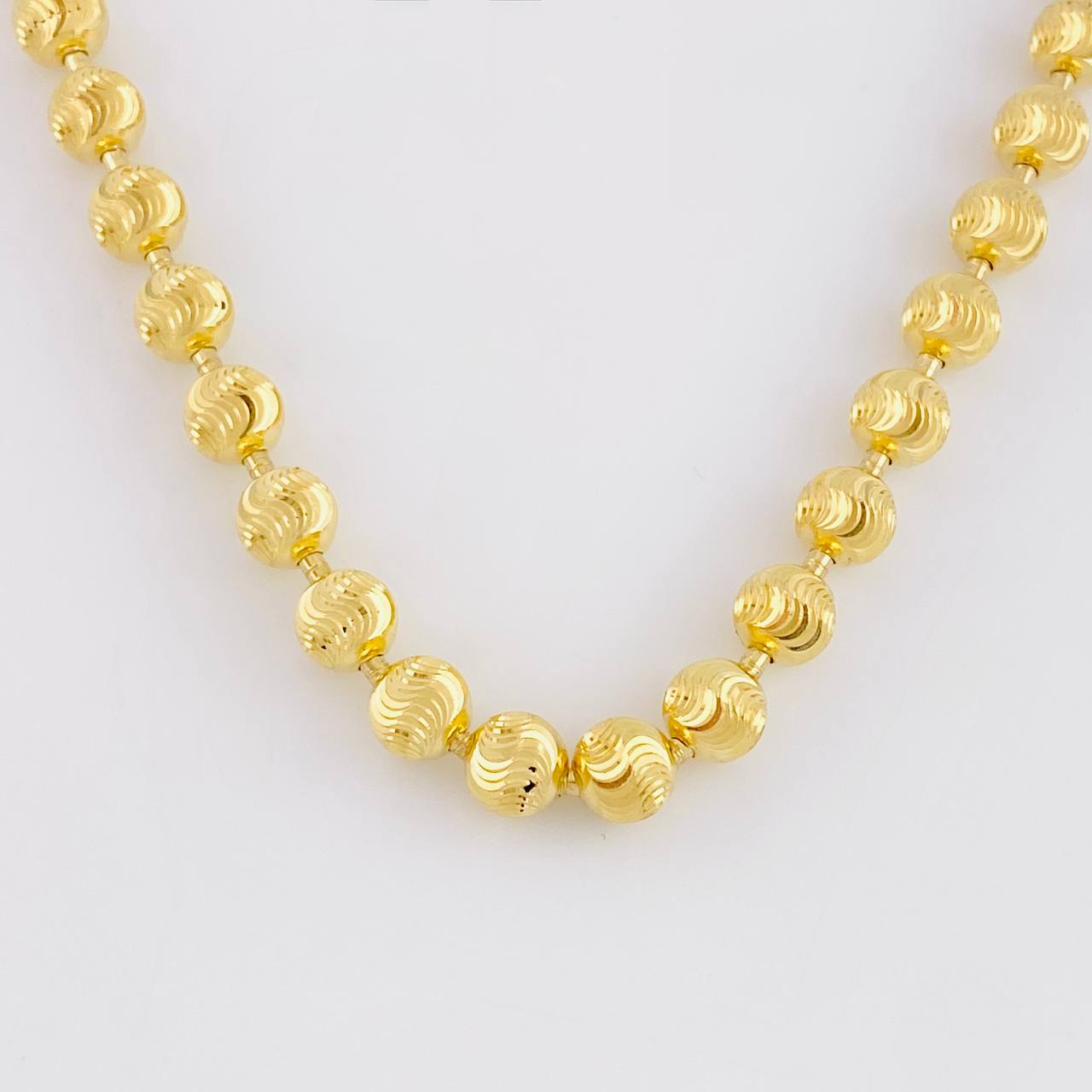 Cadena Militar Media Luna Diamantada 21.25g / 18 in / 4.9mm Oro Amarillo 18K