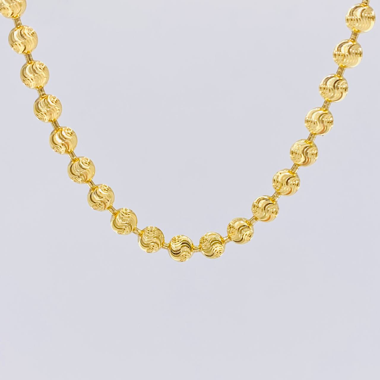 Cadena Militar Media Luna Diamantada 21.25g / 18 in / 4.9mm Oro Amarillo 18K