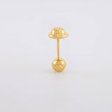 Diamond Cut Bead Top Piercing 0.3g / 1/2 in 18K Yellow Gold