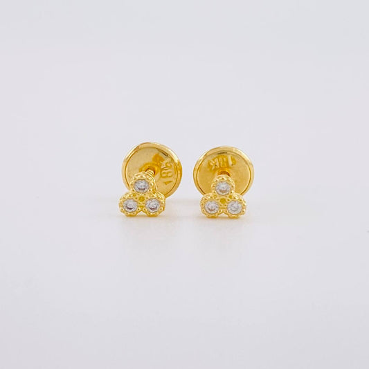 Topos Trio Circulos 0.55g / in / 3.7mm Oro Amarillo 18K