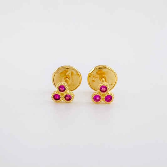 Topos Trio Circulos 0.55g / in / 3.7mm Oro Amarillo 18K