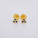Stud Earrings Trio Circles 0.55g / in / 3.7mm Yellow Gold 18K