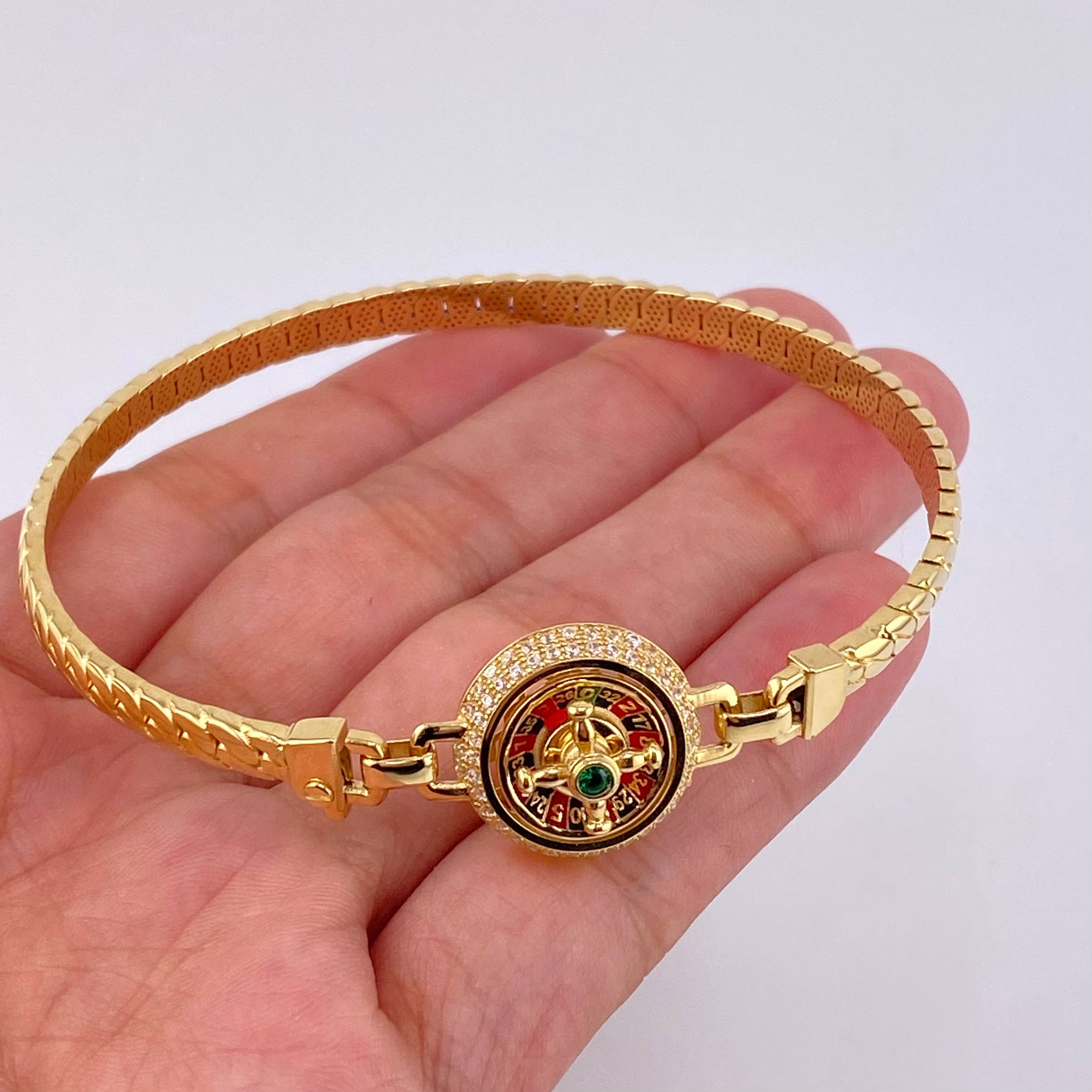 Bracelet Roulette Mobile 12.75g / 8 1/4 in / 4.4mm Yellow Gold 18K