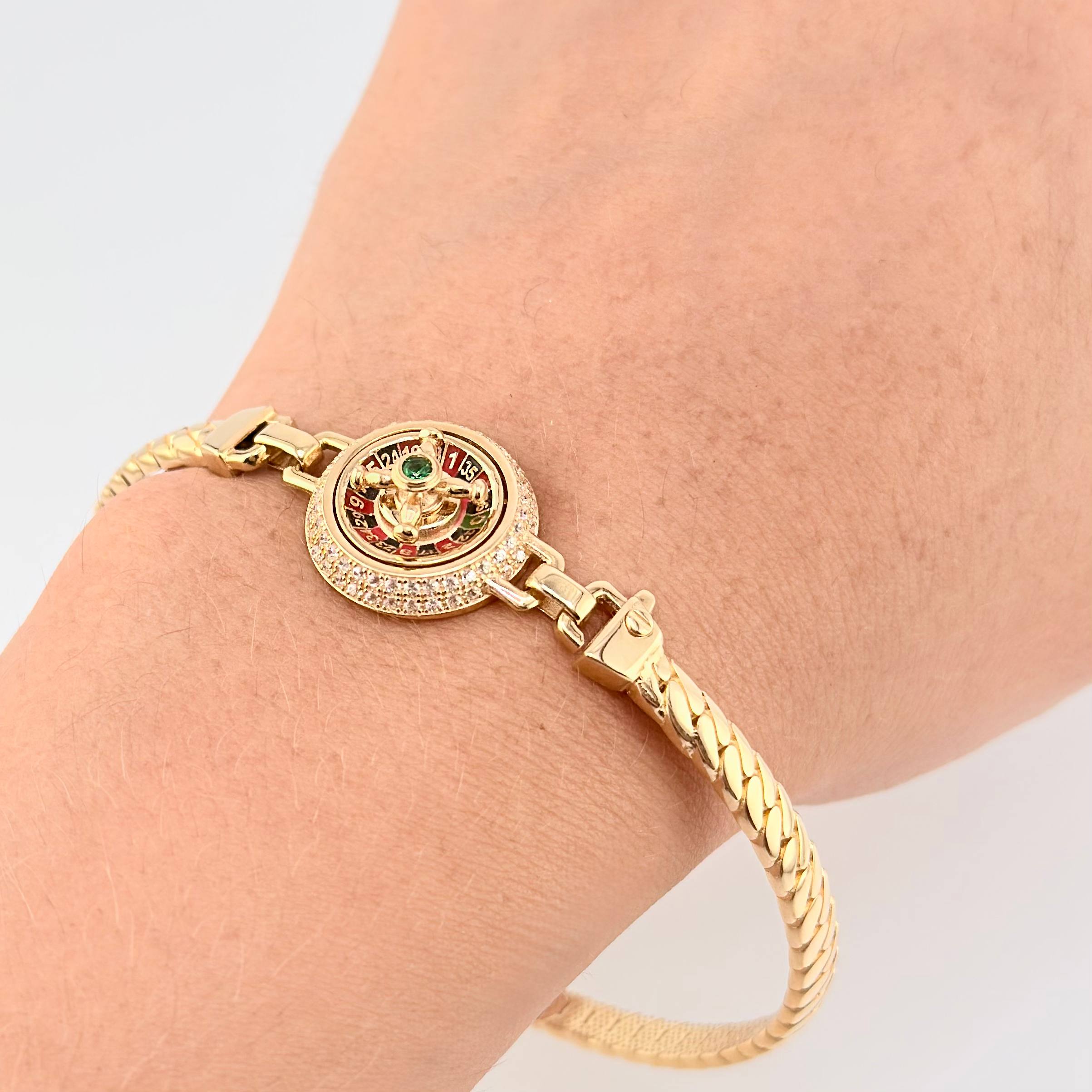 Bracelet Roulette Mobile 12.75g / 8 1/4 in / 4.4mm Yellow Gold 18K