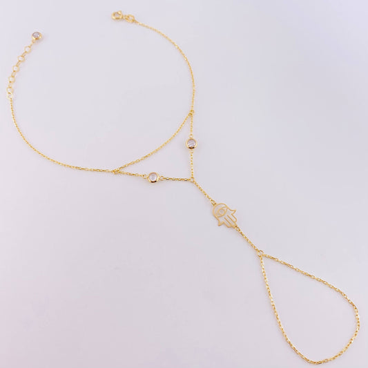 Bracelet Arab Hand Hamsa 1.95g / 7 3/4 in / 1mm Yellow Gold 18K