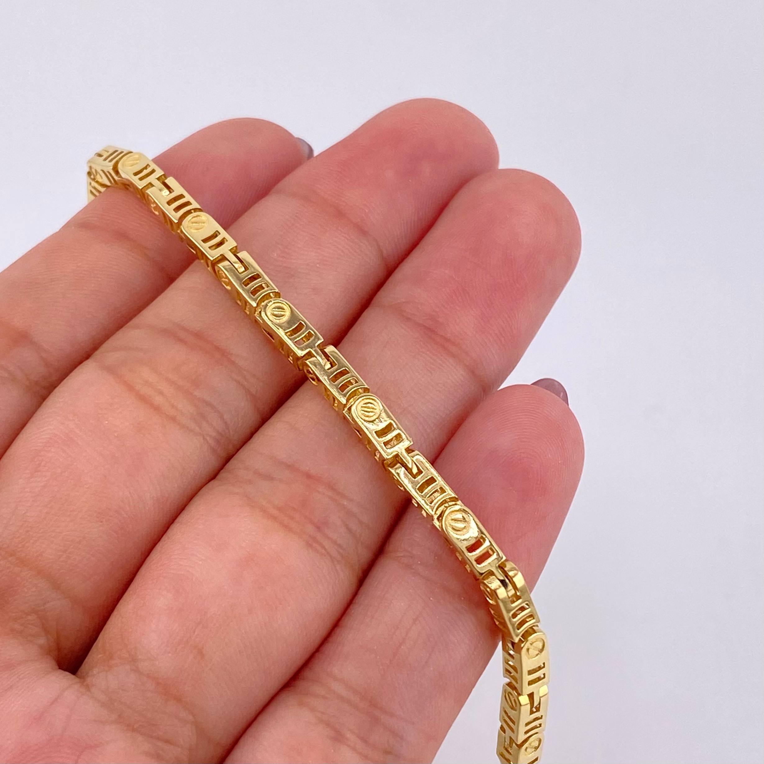 Pulso Tornillo Rayado 10.65g / 8 1/4 in / 3.1mm Oro Amarillo 18K