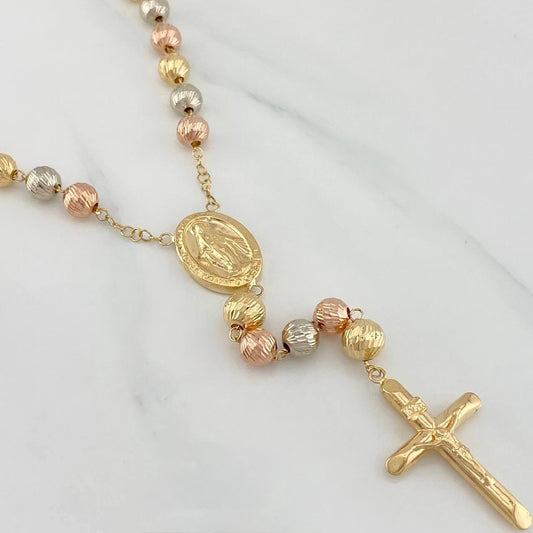 Rosario Virgen Milagrosa 16.65 g / 17 1/2 in / 7mm-8 mm Tres Oros 18K