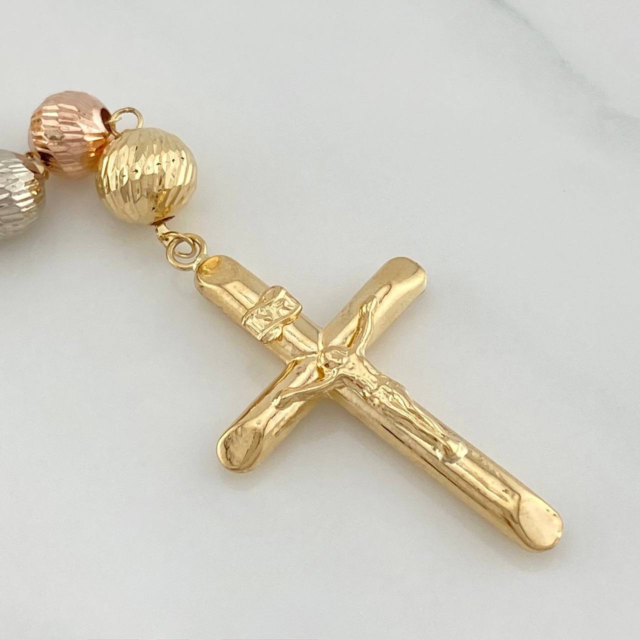 Rosario Virgen Milagrosa 13.9 g / 16 1/4 in / 7mm-6 mm Tres Oros 18K