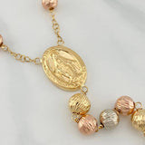 Rosario Virgen Milagrosa 13.9 g / 16 1/4 in / 7mm-6 mm Tres Oros 18K