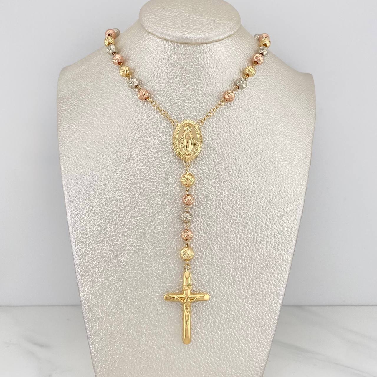 Rosario Virgen Milagrosa 13.9 g / 16 1/4 in / 7mm-6 mm Tres Oros 18K