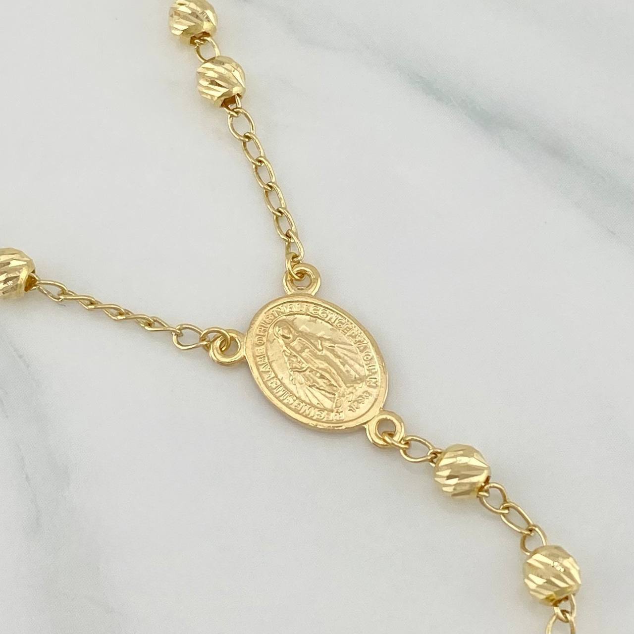 Rosario Virgen Milagrosa 10.05 g / 22 1/2 in / 4 mm Oro Amarillo 18K