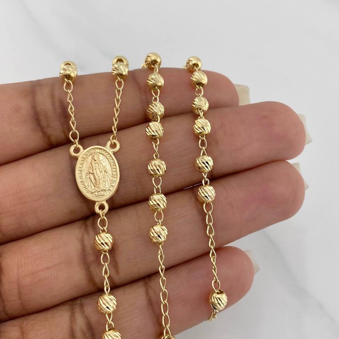 Rosario Virgen de la milagrosa 6.05g / 21 in / 2.77mm Oro Amarillo 18K