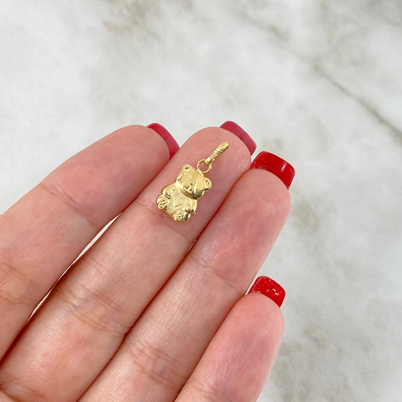 Pendant Bear 0.6gr / 2cm / Flat Yellow Gold