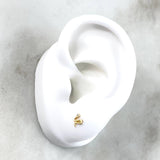 Topos Serpiente 0.8gr / 1cm / Circon Blanco Oro Amarillo 18K