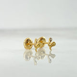 Topos Serpiente 0.8gr / 1cm / Circon Blanco Oro Amarillo 18K