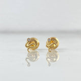 Topos Serpiente 0.8gr / 1cm / Circon Blanco Oro Amarillo 18K
