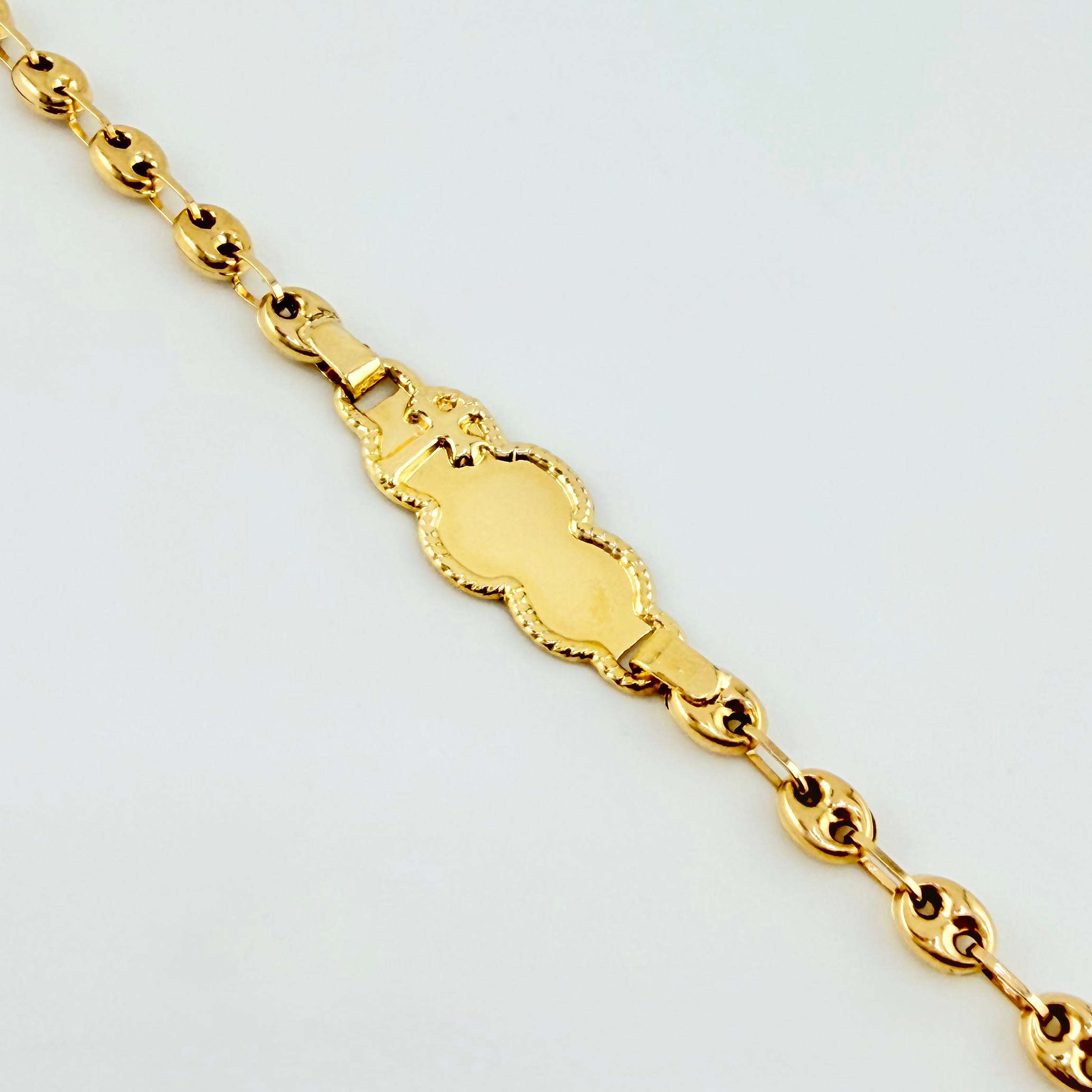 Pulso Bebé Placa GC 1.95gr / 3.5mm Oro Amarillo 18K